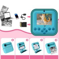 momentinis fotoaparatas vaikams - Wozinsky WDT-04 Thermal Printer Camera for Kids Green (Žalias) - 6 nuotrauka