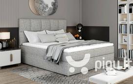 Lova su čiužiniu NORE Glossy 01 165x200 cm, šviesiai pilka