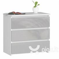 ermitazas stalai - Naktinė spintelė-komoda NORE CL3 60 cm, balta/šviesiai pilka - 1 nuotrauka