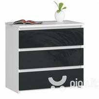 ermitazas stalai - Naktinė spintelė-komoda NORE CL3 60 cm, balta/tamsiai pilka - 1 nuotrauka