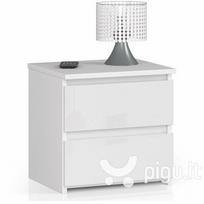 ermitazas stalai - Naktinė spintelė NORE CL2 40 cm, balta/blizgi balta - 1 nuotrauka