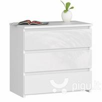 komoda akord - Naktinė spintelė-komoda NORE CL3 60 cm, blizgi balta - 1 nuotrauka