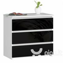 3 stalciu komoda - Naktinė spintelė-komoda NORE CL3 60 cm, balta/juoda - 1 nuotrauka