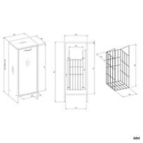 spintele su skalbiniu krepsiu 30 - Vonios spintelė Topeshop NINA 1K, balta (White) - 4 nuotrauka