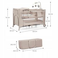 maniezas - Kelioninė lovytė-maniežas Kinderkraft Joy 2, Smėlio (Sand) - 2 nuotrauka