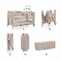 maniezas - Kelioninė lovytė-maniežas Kinderkraft Joy 2, Smėlio (Sand) - 3 nuotrauka