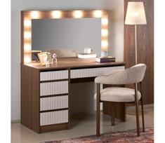 kosmetinis staliukas hollywood xl - Kosmetinis staliukas Hollywood 2 XL, riešuto sp./kašmyro sp., 140 cm x 120 cm x 55 cm - 2 nuotrauka