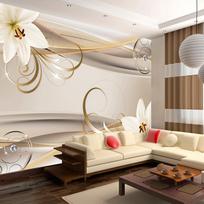 Fototapetas Artgeist Lilies And The Gold Spirals LNEW011523SAM, 140 cm x 196 cm