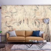 Fototapetas Artgeist Greek Laurels - Composition With Leaves In Patterns On A Background In Yellow Tones, 280 cm x 392 cm
