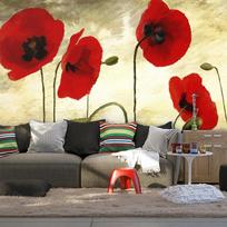 Fototapetas Artgeist Golden Field Of Poppies LFTNT0546, 154 cm x 200 cm