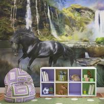 Fototapetas Artgeist Horse On The Background Of Sky-Blue Waterfall XLFTNT0767SAM, 193 cm x 245 cm