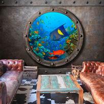 Fototapetas Artgeist Submarine Window MNEW011267SAM, 105 cm x 147 cm
