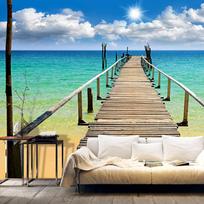 Fototapetas Artgeist Beach, Sun, Bridge XLNEW011251SAM, 175 cm x 245 cm