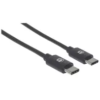 usb to c - Manhattan 354882 USB-C to USB-C kabelis 3 m USB 2.0 Juodas (Black) - 4 nuotrauka
