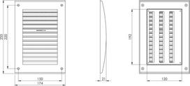 plastikine ventiliacine grotele - Europlast N25R, plastikinės ventiliacijos grotelės, baltos (White) - 2 nuotrauka