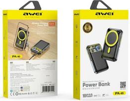 powerbank magsafe - Awei PA-10, 10000mAh, MagSafe, juodas (black) - 2 nuotrauka