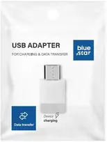 BlueStar Adapteris Type C į Micro USB Blue Star - Baltas (White)