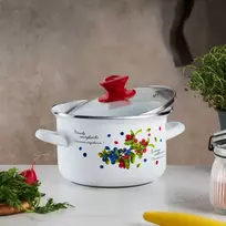Emaliuotas puodas su dangčiu EMALIA OLKUSZ Blueberry Ø16 cm, 2 l