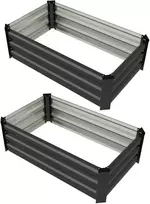 cinkuotos lysves - Outsunny Pakelta lysvė, cinkuota, 100 x 60 x 30 cm, 2 vnt., tamsiai pilka (Dark Grey) - 1 nuotrauka