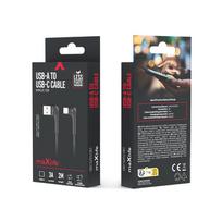 greito ikrovimo laidas - Maxlife MXUC-09 Kampinis USB-A į USB-C kabelis 2m 3A Juodas (Black) - 2 nuotrauka