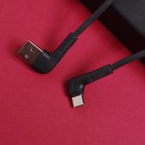 greito ikrovimo laidas - Maxlife MXUC-09 Kampinis USB-A į USB-C kabelis 2m 3A Juodas (Black) - 4 nuotrauka