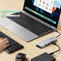 usb c hub 4k 60hz - Tech-Protect HB01 HUB Adapteris 5in1 USB-C + USB3.0 + HDMI 4K 60Hz + PD100W Pilkas (Gray) - 2 nuotrauka