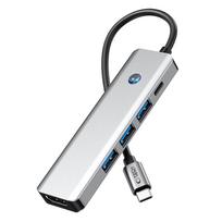 usb c hub 4k 60hz - Tech-Protect HB01 HUB Adapteris 5in1 USB-C + USB3.0 + HDMI 4K 60Hz + PD100W Pilkas (Gray) - 5 nuotrauka