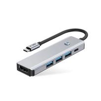 usb c hub 4k 60hz - Tech-Protect HB01 HUB Adapteris 5in1 USB-C + USB3.0 + HDMI 4K 60Hz + PD100W Pilkas (Gray) - 8 nuotrauka