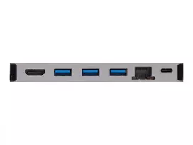 usb 100w laidas - Eaton USB-C 4K HDMI prijungimo stotelė, USB 3.2 Gen 1, USB-A šakotuvas, GbE, atminties kortelė, 100 W PD įkrovimas, nuimamas laidas U442-DOCK5D-GY - 2 nuotrauka