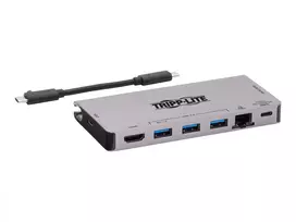 usb 100w laidas - Eaton USB-C 4K HDMI prijungimo stotelė, USB 3.2 Gen 1, USB-A šakotuvas, GbE, atminties kortelė, 100 W PD įkrovimas, nuimamas laidas U442-DOCK5D-GY - 3 nuotrauka