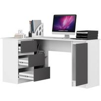 akord b20 - Akord B20 Kampinis rašomasis stalas, kairinis, balta/pilka (White/Grey) - 5 nuotrauka