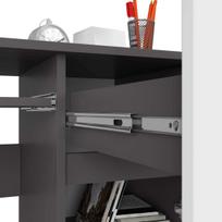 ermitazas stalai - Rašomasis stalas su spintele Akord Furniture Factory Piksel Right, 90 cm x 50 cm, 77 cm, balta sp./grafito sp. - 2 nuotrauka