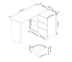 ermitazas stalai - Akord B16 Kampinis rašomasis stalas, antracito/balta (Anthracite/White) - 4 nuotrauka
