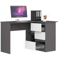 ermitazas stalai - Akord B16 Kampinis rašomasis stalas, antracito/balta (Anthracite/White) - 5 nuotrauka