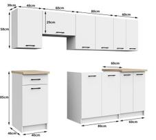 olivia virtuve - Virtuvinių spintelių komplektas Akord Oliwia 240, baltas/pilkas (White/Gray) - 2 nuotrauka