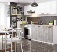 olivia virtuve - Virtuvinių spintelių komplektas Akord Oliwia 240, baltas/pilkas (White/Gray) - 13 nuotrauka