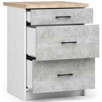 spintele balta virtuves - Akord Virtuvinė spintelė Oliwia S60, balta/pilka (White/Grey) - 5 nuotrauka