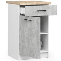 olivia virtuve - Apatinė virtuvinė spintelė Akord Furniture Factory Oliwia S50 SZ1, balta/pilka, 46 cm x 50 cm x 85 cm - 5 nuotrauka