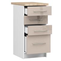 apatine virtuvine spintele - Akord Oliwia S40, balta/smėlio (White/Beige) - 6 nuotrauka