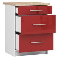 apatine virtuvine spintele - Apatinė virtuvinė spintelė Akord Oliwia S60, balta/raudona, 60 cm x 60 cm x 85 cm - 6 nuotrauka