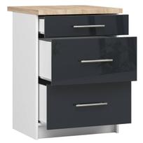 apatine virtuvine spintele - Apatinė virtuvinė spintelė Akord Oliwia S60, balta/grafito, 60 cm x 60 cm x 85 cm - 6 nuotrauka