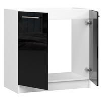 spintele balta virtuves - Virtuvinė spintelė Akord Oliwia S80, balta/juoda (White/Black) - 6 nuotrauka