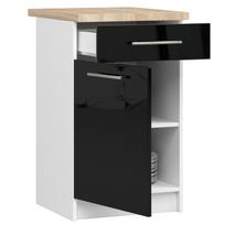 olivia virtuve - Apatinė virtuvinė spintelė Akord Furniture Factory Oliwia S50 SZ1, balta/juoda, 46 cm x 50 cm x 85 cm - 6 nuotrauka