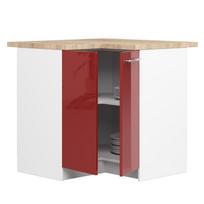 kampines virtuvines spinteles - Akord Oliwia Kampinė virtuvinė spintelė S90, balta/raudona (White/Red) - 6 nuotrauka