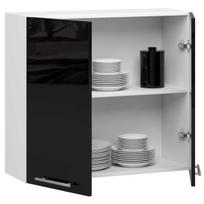 juodos virtuves spinteles - Viršutinė virtuvinė spintelė Akord Oliwia H720, balta/juoda, 30 cm x 80 cm x 72 cm - 5 nuotrauka