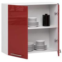 virtuvine spintele 80 cm - Viršutinė virtuvinė spintelė Akord Oliwia H720, balta/raudona, 30 cm x 80 cm x 72 cm - 5 nuotrauka
