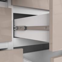 komoda 8 stalciai - Komoda Akord K120 8SZ CLP, balta/smėlio, 40 cm x 120 cm x 99 cm - 2 nuotrauka