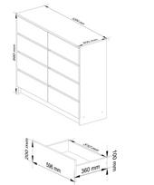 komoda 8 stalciai - Komoda Akord K120 8SZ CLP, balta/smėlio, 40 cm x 120 cm x 99 cm - 4 nuotrauka
