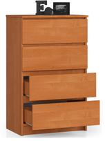 stalciai 60 cm - Komoda NORE K60 su 4-iais stalčiais, šviesiai ruda - 6 nuotrauka