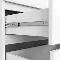 balta komoda - Komoda Akord K140, balta, 40 cm x 138.4 cm x 77 cm - 2 nuotrauka